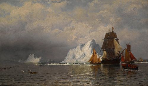 William Bradford-Vaartuigen voor walvisvangst aan de kust van Labrador
