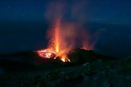 Uitbarsting van de Stromboli vulkaan