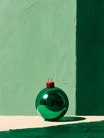 Single Emerald Bauble in Winter Light by Mosaic Dialogue