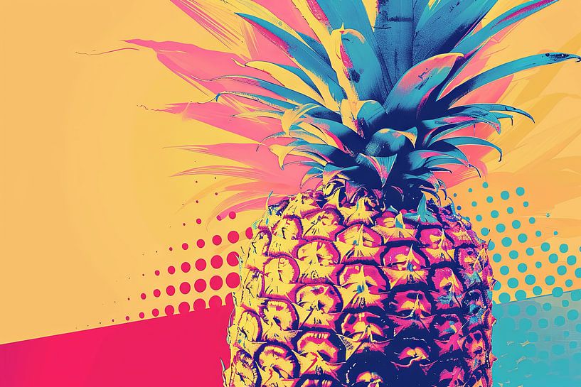 Colourful pineapple pop art print by Poster Art Shop
