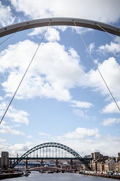 zicht op swing en high level bruggen in Newcastle