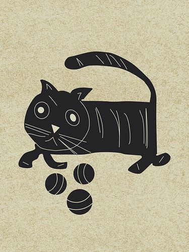 Moderne kat uit het midden van de eeuw