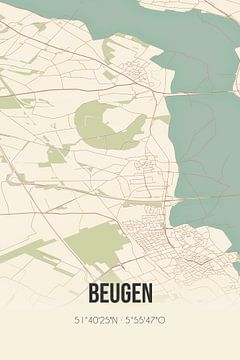 Alte Karte von Beugen (Nordbrabant) von Rezona