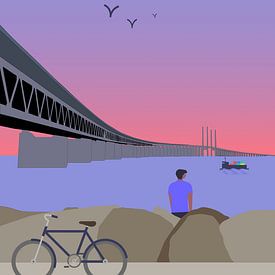 Oresund Brug. Verbindt Zweden met Denemarken. van Bart Sallé