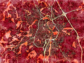 Kaart van Kempten in de stijl 'Amber Autumn' van Maporia