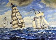Zeilschip. De Europa. van Pieter Johannes Schenk thumbnail