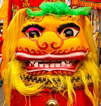Gouden Chinees Leeuw Draakmasker van kall3bu
