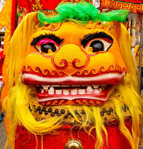 Gouden Chinees Leeuw Draakmasker