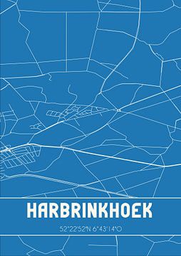 Blauwdruk | Landkaart | Harbrinkhoek (Overijssel) van MijnStadsPoster