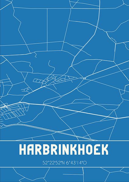 Blueprint | Carte | Harbrinkhoek (Overijssel) par Affiches de lieux