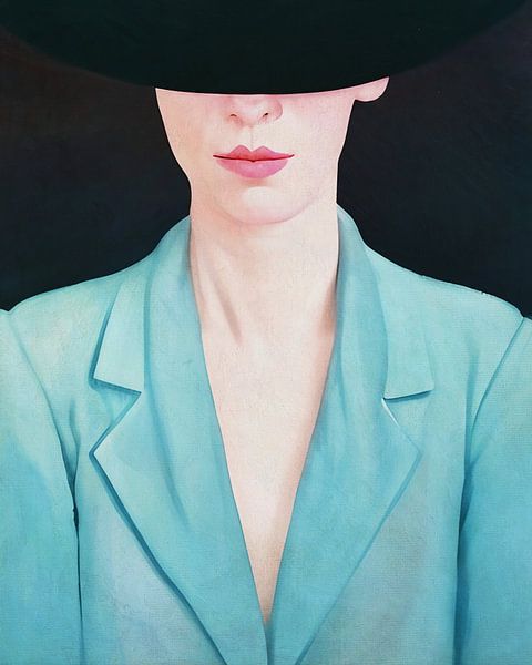 The model with the overcoat and black hat. by Jan Keteleer (JanKé): A Journey Beyond the Canvas