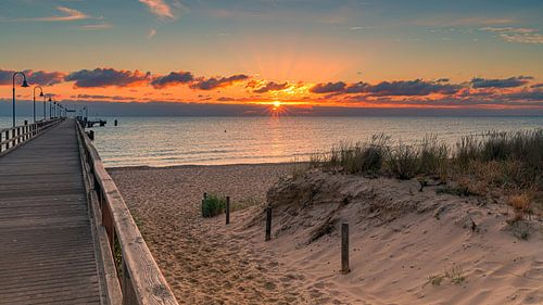 Zonsopkomst in Göhren op het eiland Rügen, Duitsland