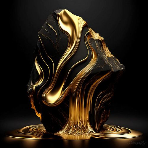 Monolithe et miroir Dans le fleuve d'or