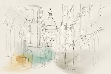 Stadt Sketch I, Isabelle Z  von PI Creative Art