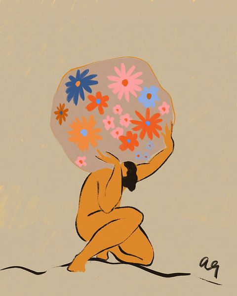 World On Her Shoulders by Arty Guava