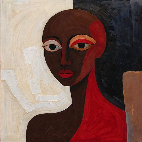 Abstract portret van kracht en sereniteit