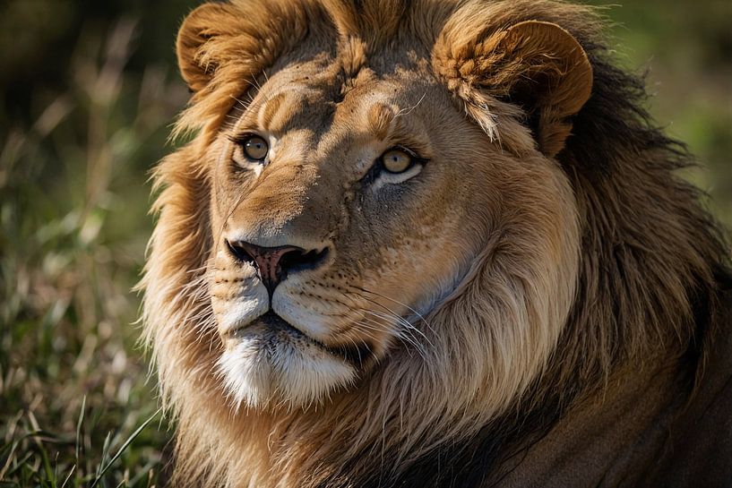 Majestic close-up of a lion in the wild by Art & Soul Creations