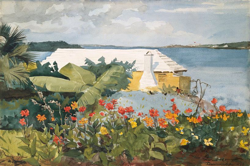 Winslow Homer-Flower Garden and Bungalow, Bermuda by finemasterpiece
