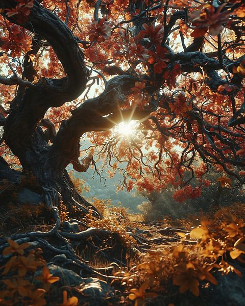 Promenade d'automne par fernlichtsicht