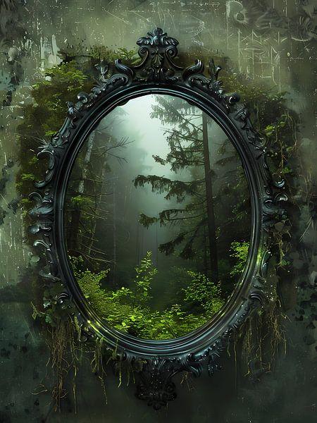 Miroir dans la forêt verte par haroulita