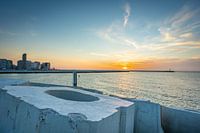 Sonnenuntergang an der Ostmole in Ostende