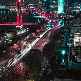 View over Rotterdam in the rain by De Straatplaat