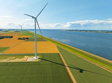 Windturbines in een windpark in Flevoland van Sjoerd van der Wal Fotografie