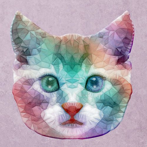 Rainbow cat by Anne Ebert