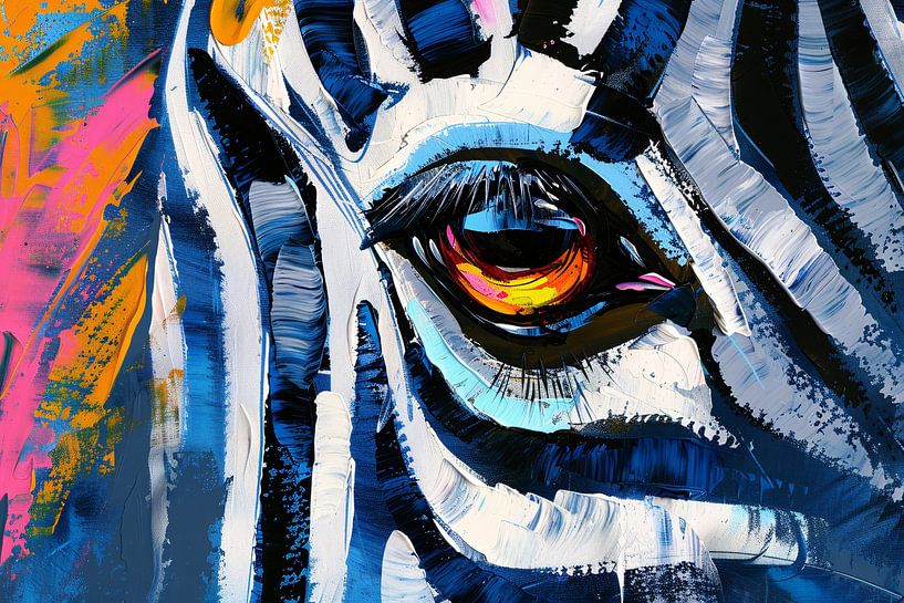 Abstracte kleurrijke close-up van een dierenoog van Art & Soul Creations