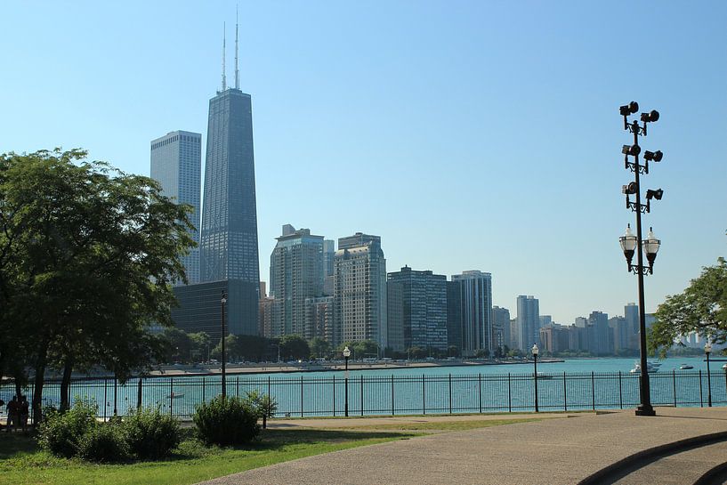 Chicago strand met Hancocktower. van Henk Poelarends