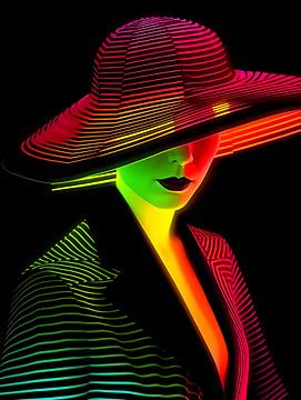 neon vrouw van Laurie Simmons van PixelPrestige