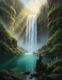 Waterfall Veil in Emerald Gorge by Regan Frederick