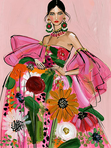 a stylish, colourful woman