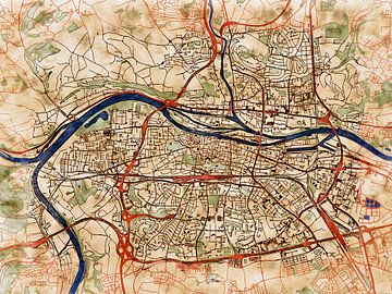 Map of Regensburg with the style 'Serene Summer' by Maporia