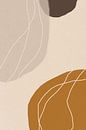 Moderne abstracte minimalistische retrovormen in okergeel, beige, bruin en wit VII van Dina Dankers thumbnail
