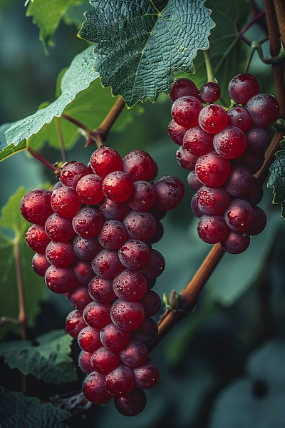 Raisins rouges avec gouttes de rosée par Art & Soul Creations