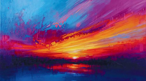 Abstracte borstel zonsondergang