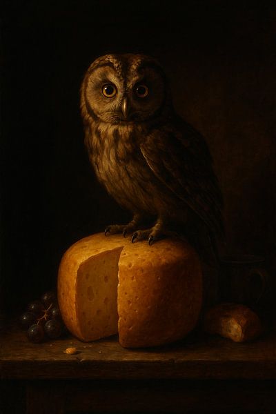 Stilleven De Uil en de Kaas van Moonheart Artworks