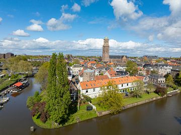 Zwolle binnenstad lente luchtfoto