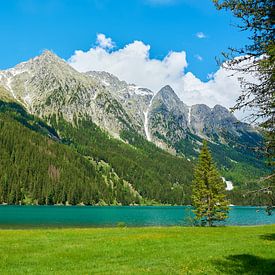 Lac d'Antholz dans le Tyrol du Sud et groupe Rieserferner sur Reiner Würz / RWFotoArt