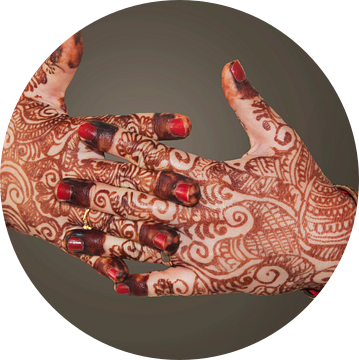 Handen met henna schildering van Dray van Beeck