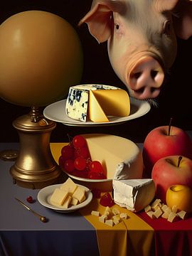 Rêves de fromage, de fruits et d'un cochon heureux sur Nop Briex