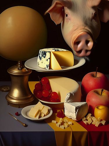Dromen van kaas, fruit en een vrolijk varken