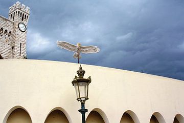 Stenen Vogel op Muur van Koninklijk Paleis Monaco van e-STER design