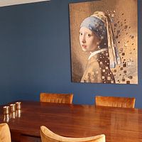 Klantfoto: Meisje met de parel  van Lia Morcus, op canvas