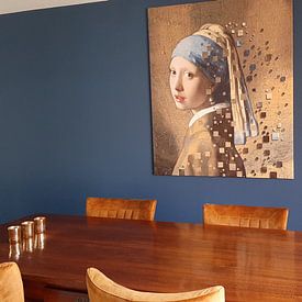 Photo de nos clients: La fille a la perle - Johannes Vermeer par Lia Morcus, sur toile