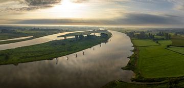 IJssel zonsopgang panoramisch landschapsgezicht van Sjoerd van der Wal Fotografie