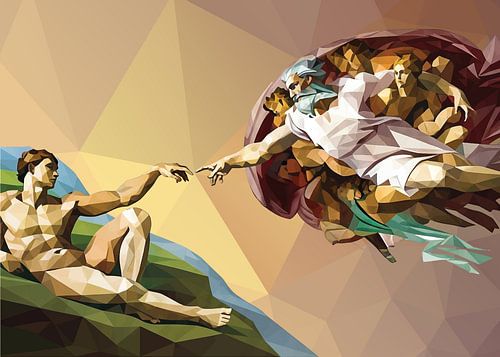 Die Erschaffung Adams (Low-Poly)