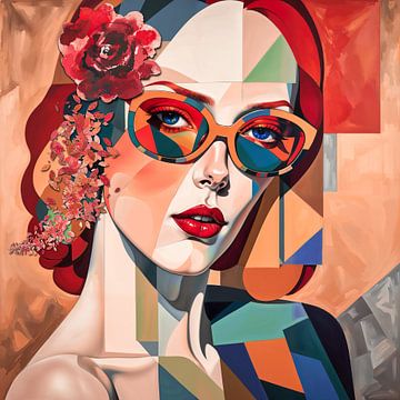 Pop Art Flower Portrait van Arjen Roos