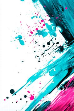 Colour explosion in aquamarine and pink by Poster Art Shop